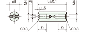 両め screw Brass spacer (Round)Drawing