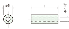 PEEK spacer(Hollow tube)Drawing