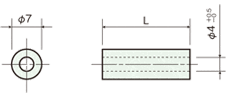 PEEK spacer(Hollow tube)Drawing