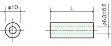 Ceramic spacer(Hollow tube)Drawing